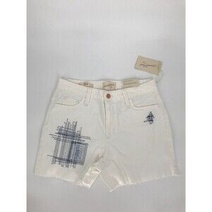 Universal Threads Womens Vintage‎ Stretch Midi Denim Jean Shorts Size 2 White